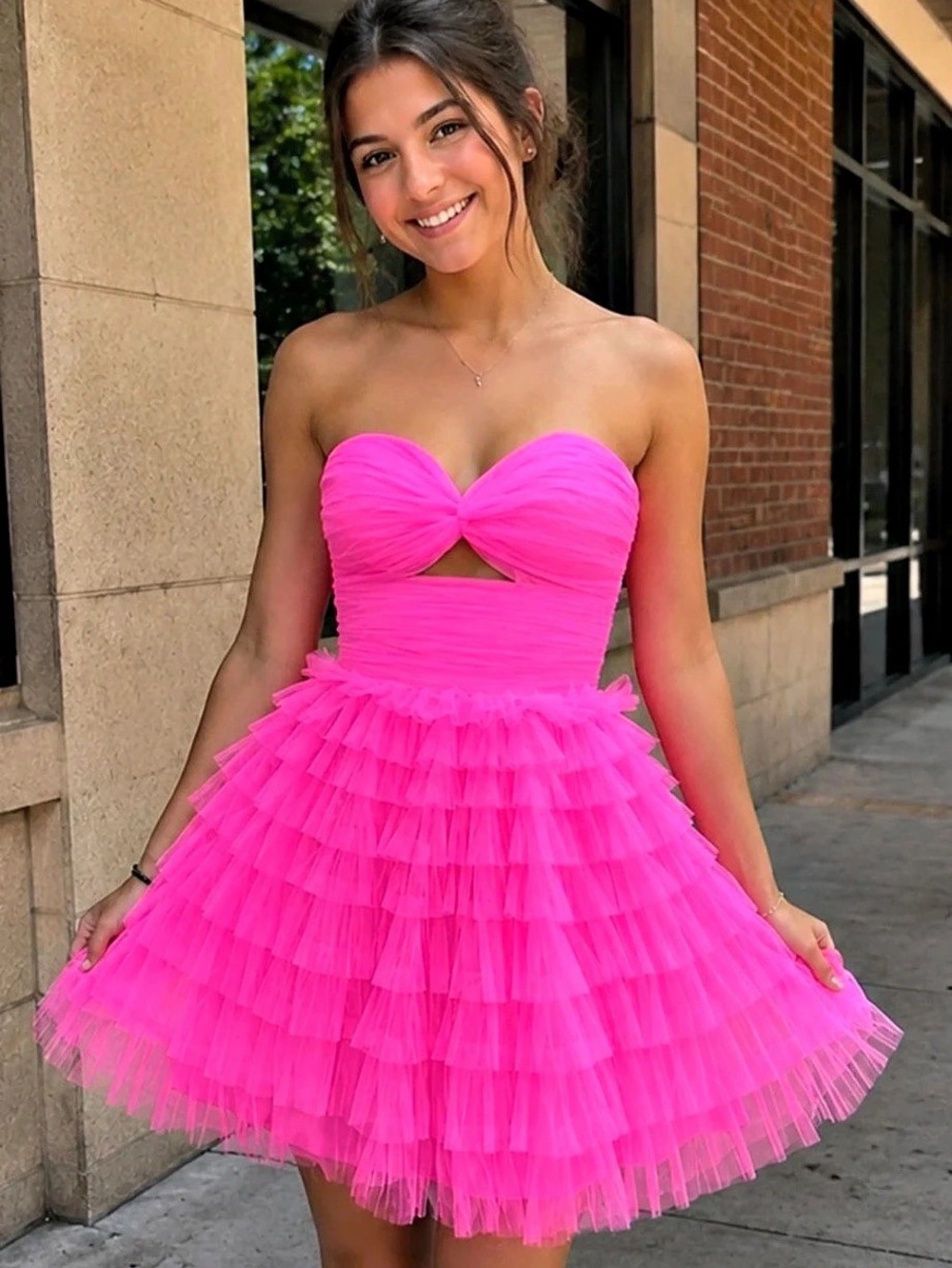 Juliet JT921H Mini Dress in Pink Size 8